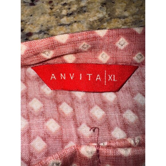 Anvita XL Pink White Polka Dot L/S Button Maxi Dress Peasent Cottage Country - Picture 6 of 11